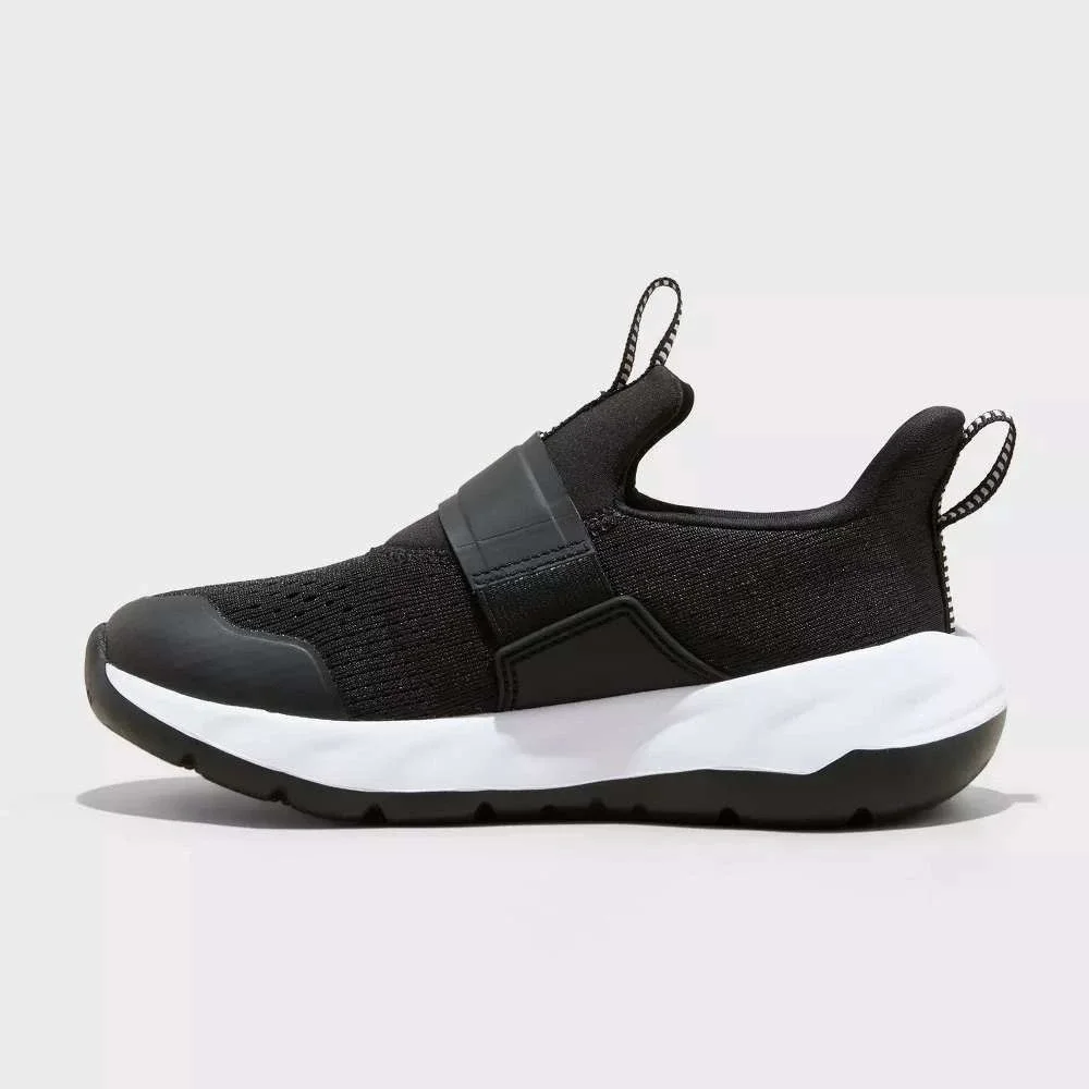 All in Motion Kids Black Slip On Sneakers Lightweight Athletic Shoes Size 5